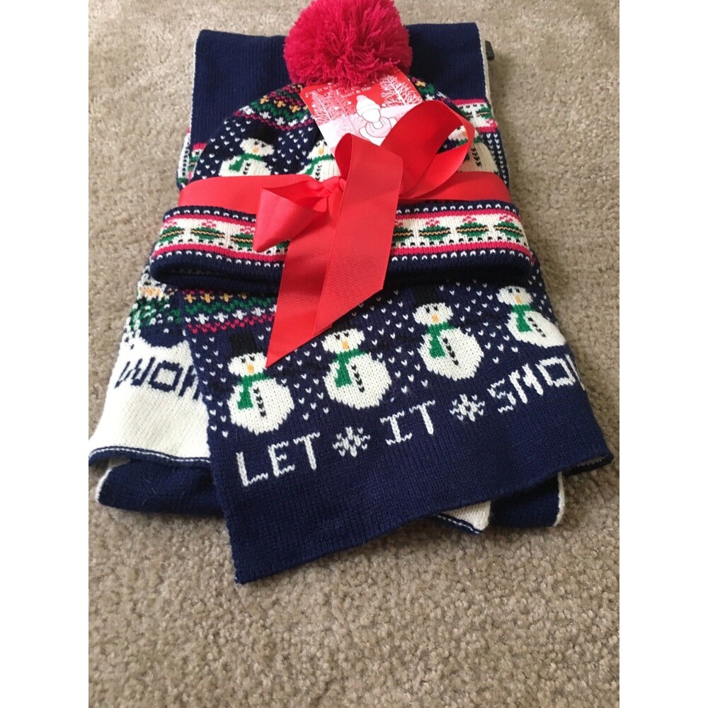 Cold Weather Accessories Women's 2 Piece Scarf & Hat Set Winter Multi-Color